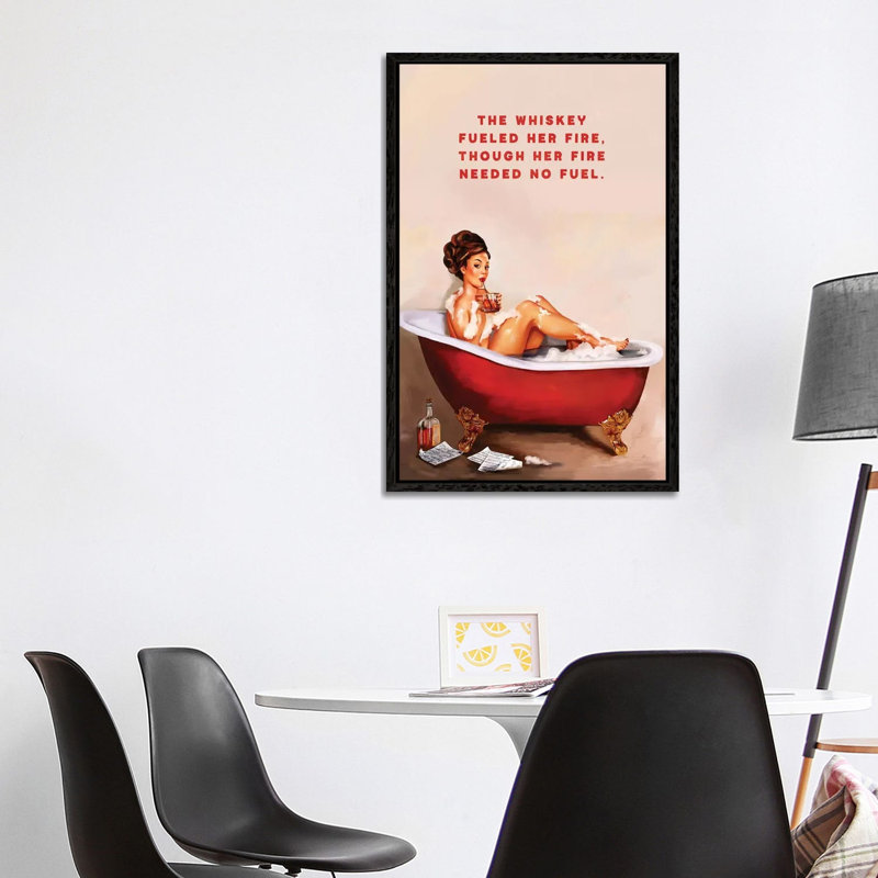 Whiskey Fuel Fire Bath - Print on Canvas, Black Framed, 101.6 cm H x 66.04 cm W