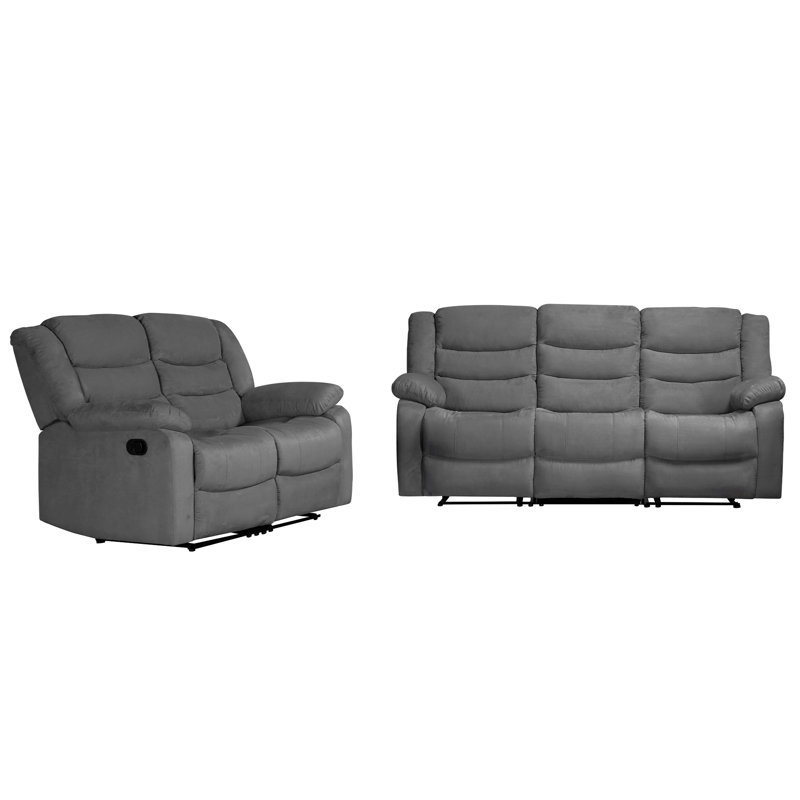 Causeuse inclinable 2 pièces avec porte-gobelets, Gris