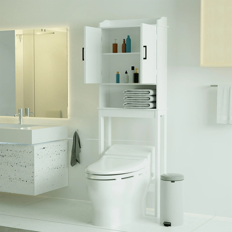 Rangement au-dessus de la toilette Naeshawn, Blanc