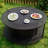 Elyes 4-Person Rocking Swivel Rattan Chair Set With Coffee Table And Outdoor Smokeless Fire Pit-112246780