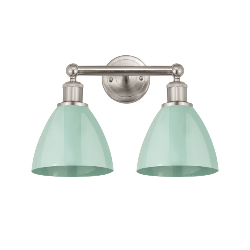 Éclairage pour meuble-lavabo à 2 lumières Arpita, Écume de mer, Nickel satiné