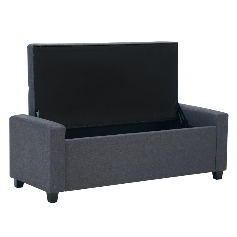 Banc de rangement rembourré, Gris