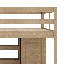 Lit mezzanine double en bois avec tablettes, tiroirs, garde-robe et bureau