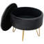 Afanasie 38cm Wide Velvet Tufted Circle Pouffe Ottoman with Storage