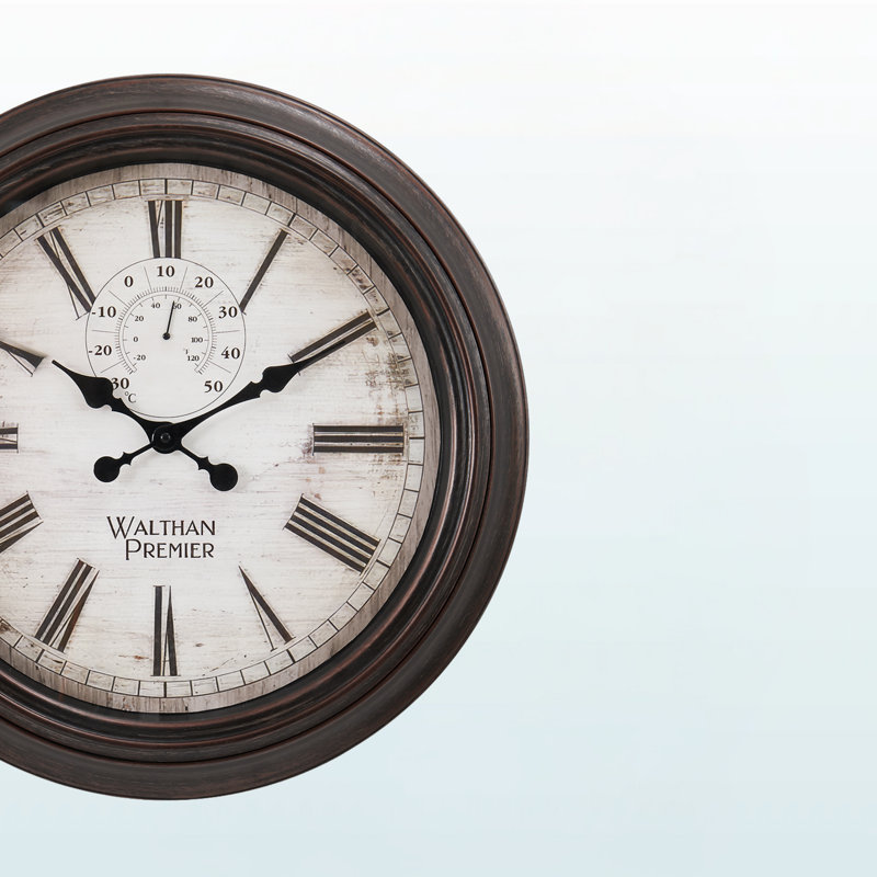 Celestine Round Wall Clock in Brown, Transitional Style