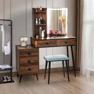 Ensemble de coiffeuse avec miroir lumineux