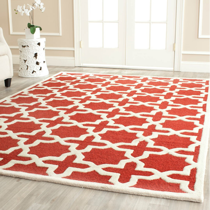 Igna Cambridge Hand Tufted Wool Geometric Rug, Rectangle 5' x 8'