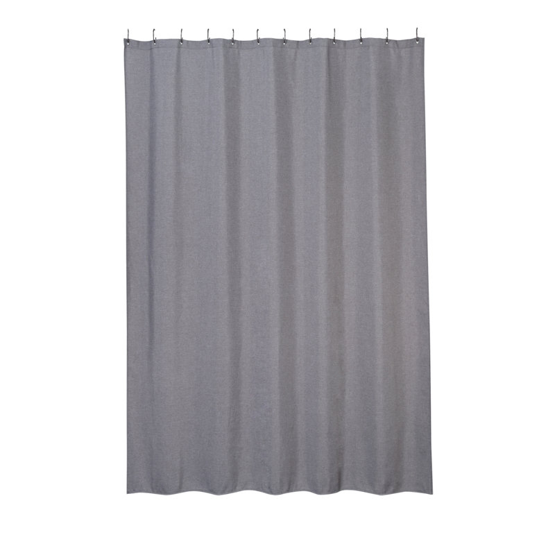 Waterproof Fungus Resistant Polyester Shower Curtain with Hooks - Durable Bathroom Accessory - Easy to Clean - Dark Grey