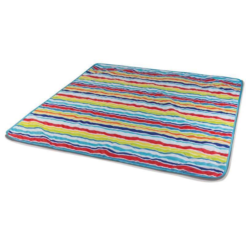 Vista Outdoor Picnic Blanket Tote, Aqua Blue / Fun