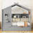 Contemporary Wooden House Bed with Trundle and Storage Shelves-117244263-117244264