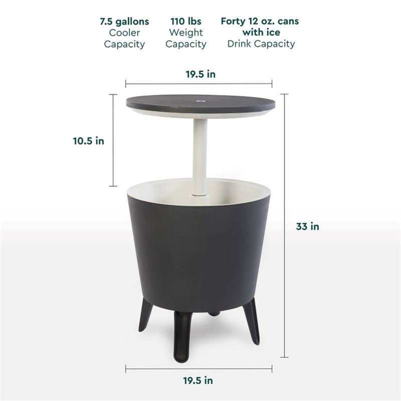 Glacière de table de bar, Gris