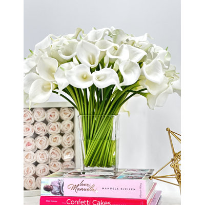 Calla Lillies Arrangement, Real Touch Artificial Faux Centerpiece
