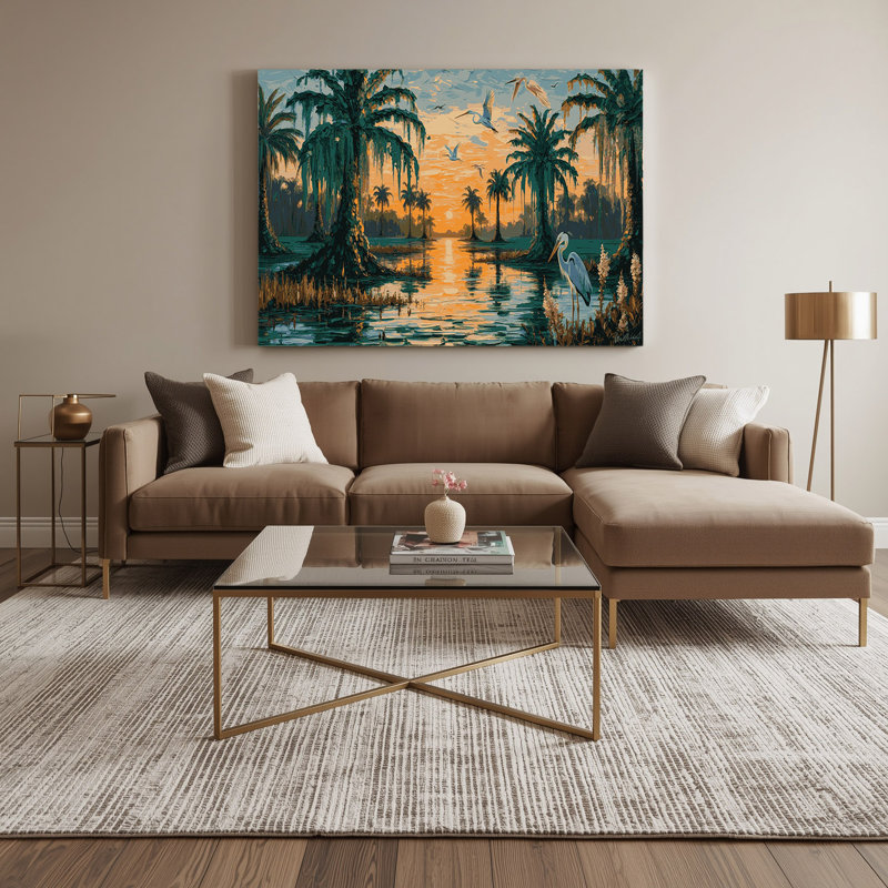 Art mural sur toile bleue «USA State Florida», H 12 po x l 18 po