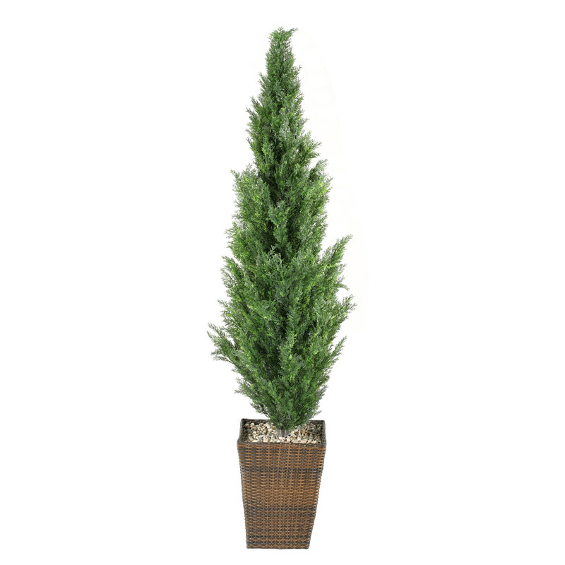Faux Cedar Tree in Basket