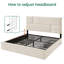Lit plateforme Queen Size avec tête de lit ajustable et tiroirs de rangement, beige-695053005-695053007