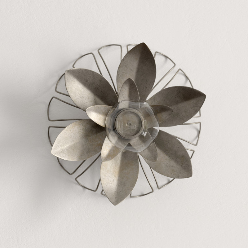 Keaton Flush Mounted Sconce, Burnished Silver Leaf