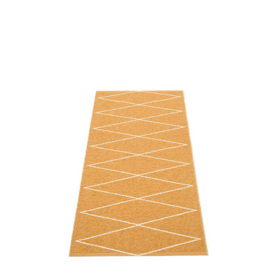 Max Geometric Area Rug in Ochre/White