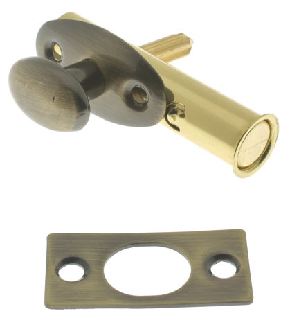 Solid Brass Mortise Door Bolt, Antique Brass