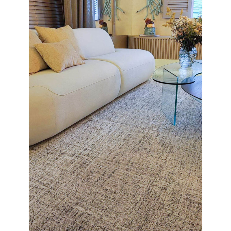 Dahab Rectangle Area Rug in Cement, Rectangle 5' x 8'