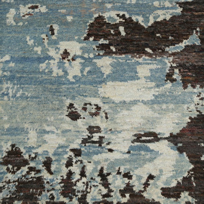 Tapis bleu/noir contemporain
