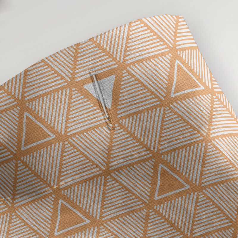 Patricia Geoffrey Classic Hand Drawn Triangles Single Shower Curtain, Orange/White