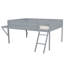 Lit mezzanine en bois avec bureau et DEL, gris-1509054660