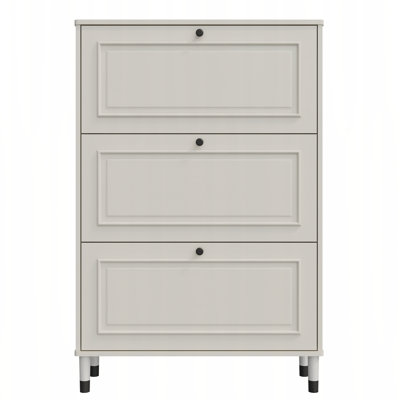Armoire de rangement étroite pour chaussures avec 3 tiroirs rabattables pour les vestibules de 18 à 24 paires