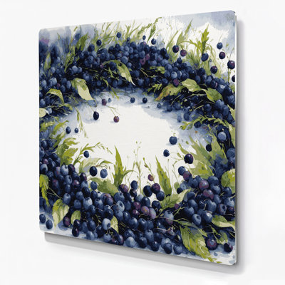 Fruit Bilberry Gray Metal Wall Art