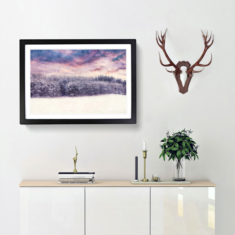 Purple Sky at Winter - Framed Print, 33cm H x 45cm W x 2cm D, Black Framed