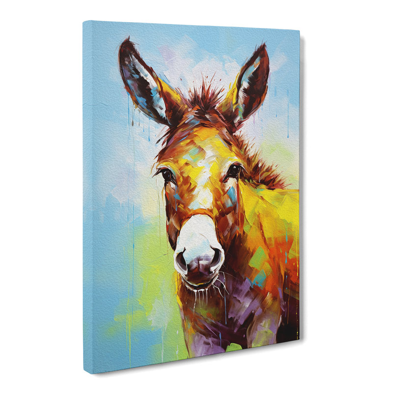 Donkey Gestural - Wrapped Canvas, 60cm H x 40cm W x 3cm D