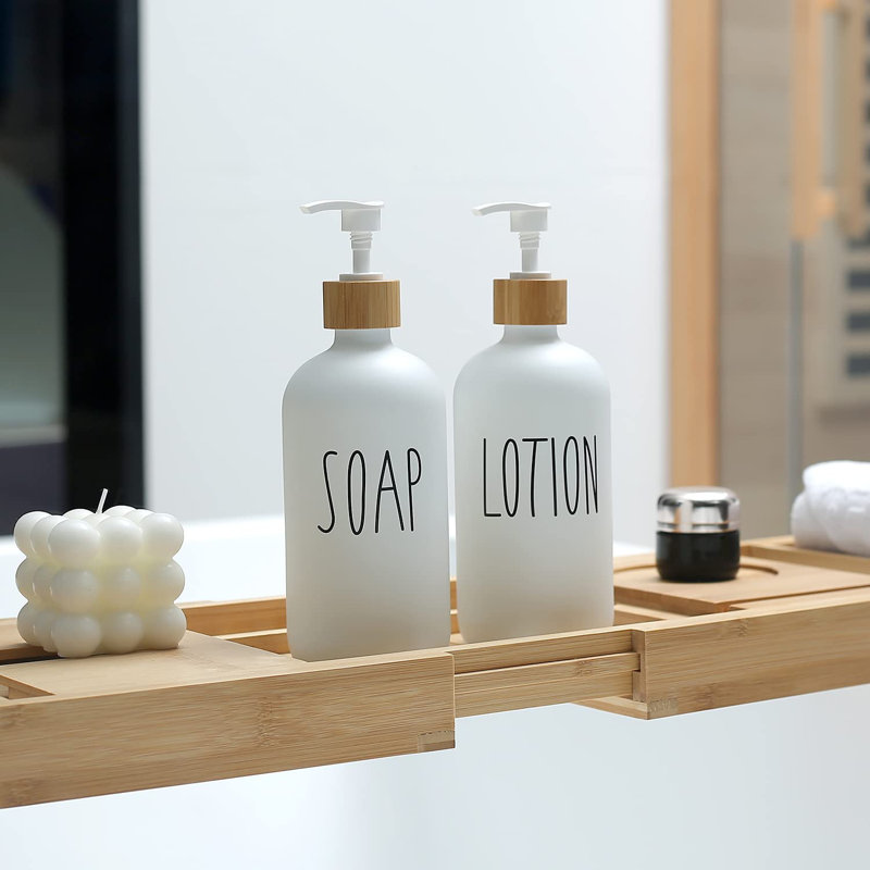 Ensemble de distributeur de savon blanc, distributeur de savon et de lotion adapté au décor d'accessoires de salle de bain. (Blanc)