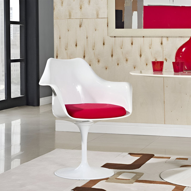 Chaise avec accoudoirs Peony, Rouge, 4