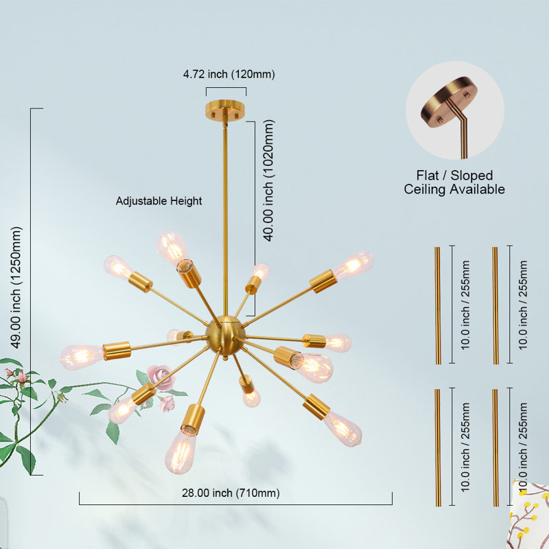 Lustre sphérique spoutnik 12 lumières à intensité variable Jameelah