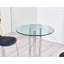Table de bar, piédestal argenté et plateau rond en verre trempé, élément de design contemporain, assemblage facile, 25,7 po X P 39,86 H, 38,82 Lb, table noire avec plateau et base, décor moderne,