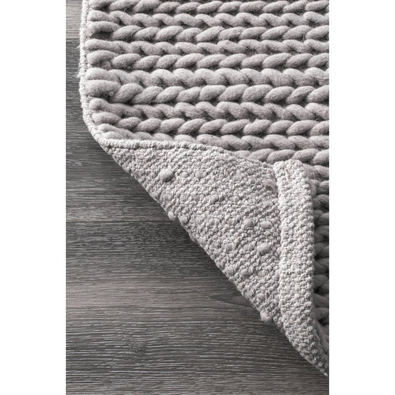 Handmade Braided Wool Light Gray Rug, Runner 4 2'6" x 8' (DO NOT ACTIVATE)