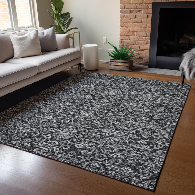 Tapis d'intérieur / extérieur lavable à la machine Chantille ACN2712, Noir, 3 pi x 5 pi