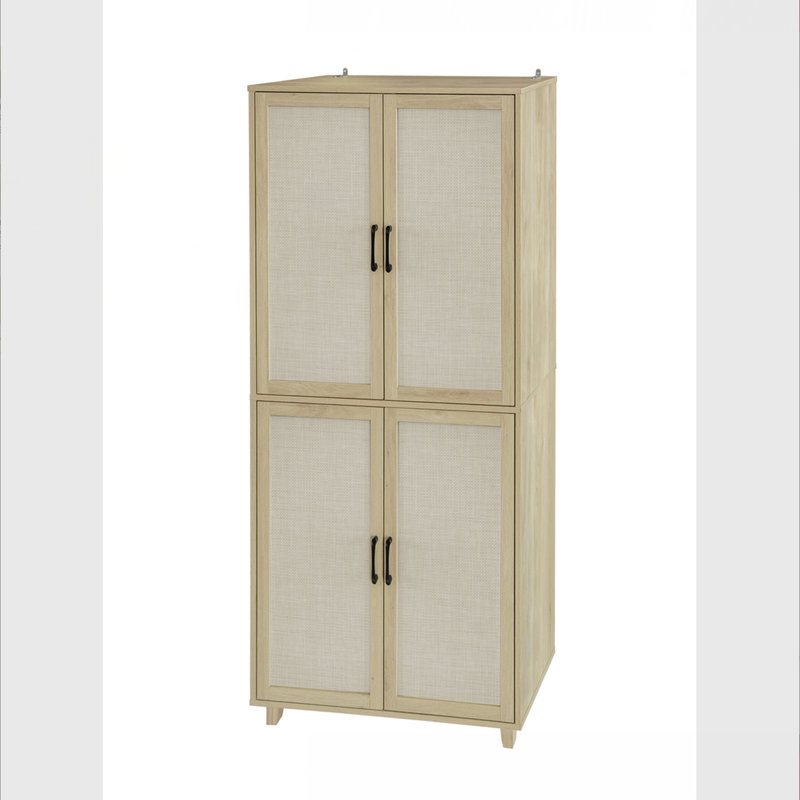 4 Door Storage Cabinet, Naturel