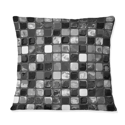 Carreau de mosaïque gris moderne X - Coussin décoratif moderne