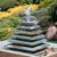 Fontaine d'extérieur en ardoise avec lumière
