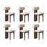 Modern Fully Assembled Dining Chairs Set Of 6, Faux Leather, Beige, Brown Solid Wood Legs