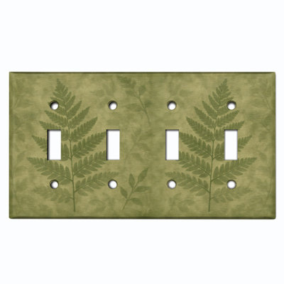 Couvercle de plaque d'interrupteur en métal; Bascule standard à 4 bandes US - Motif de feuilles