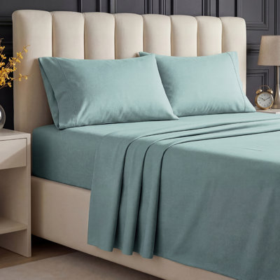 Beddora Queen Size Bed Sheet Set in Harbour Grey – 4-Piece Ultra-Soft Microfiber Sheets, Deep Pocket, Wrinkle-Free – Easy Care, Hotel Luxury Bedding for Queen Beds