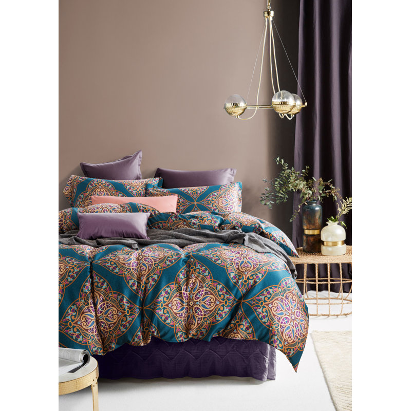  Ensemble de housse de couette Vibrant Bohemian Chic Paisley, Housse de couette grand + 2 taies décoratives