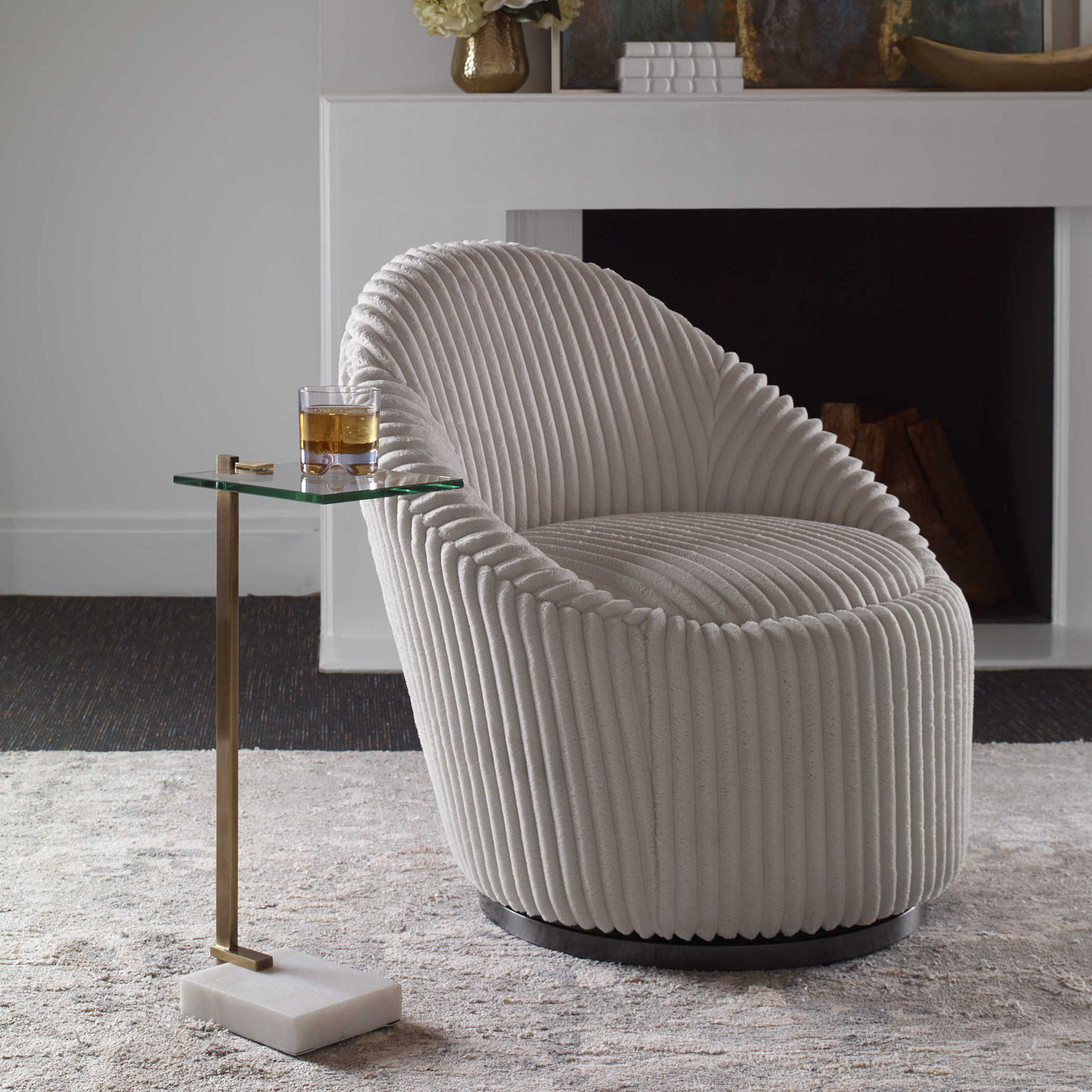 Caddie Glass End Table