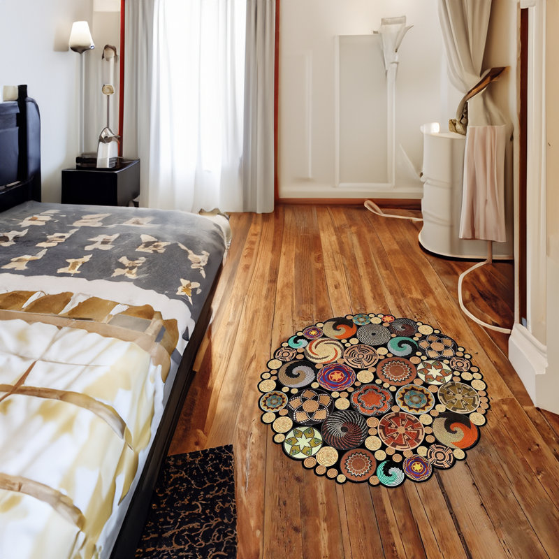 Savara Paisley Indoor Rug, Round  2'7.5" x 2'7.5" 