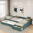 Multifunctional Upholstered Daybed With Trundle And One Drawer-1451457716