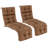 2 Pcs 73" Lounge Chaise Cushion Padded Recliner Cushion Indoor Outdoor-86545209-86545204