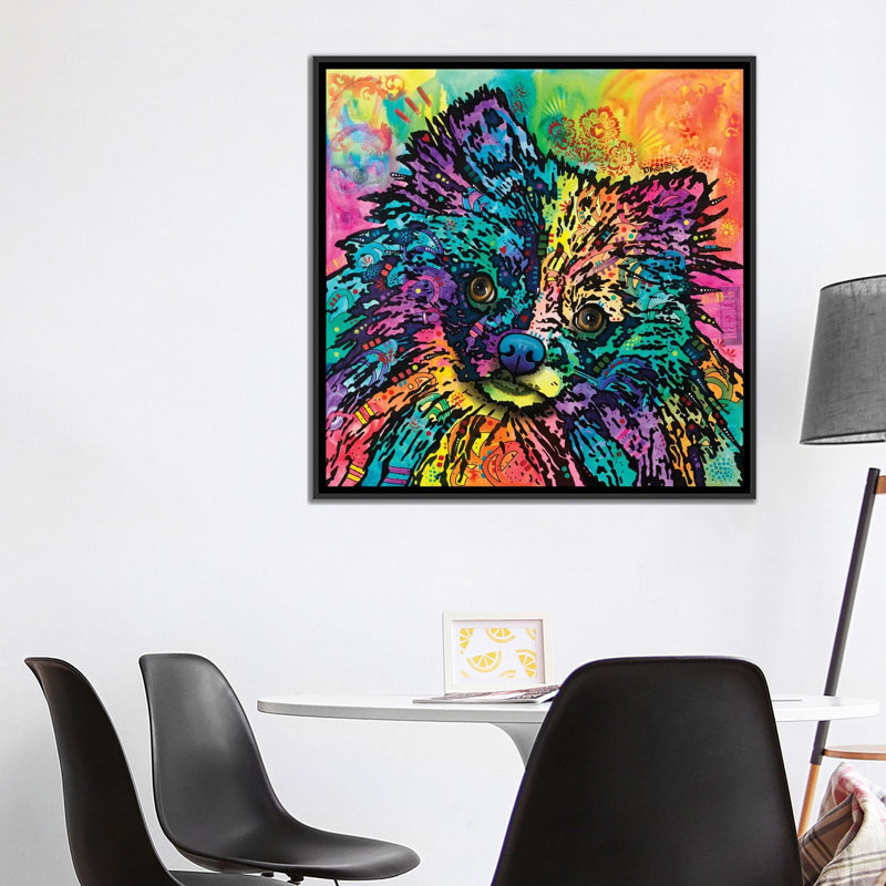 « dasher », impression sur toile, H 18 po x l 18 po x P 1,5 po, Toile encadrée noire, Pas de tapis