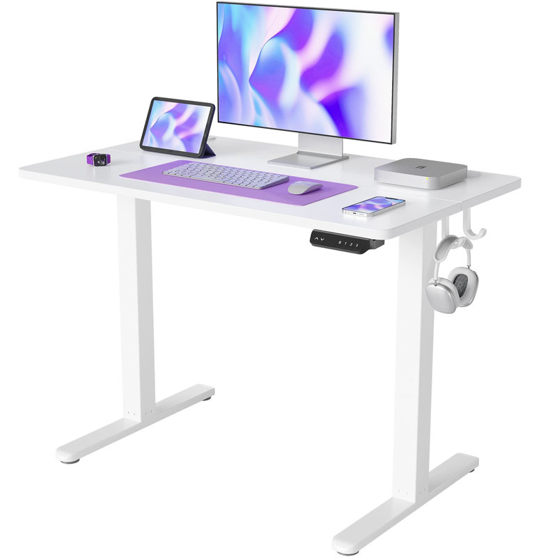Bureau rectangulaire Mariliva, Blanc, L 40 po x P 24,02 po, Blanc