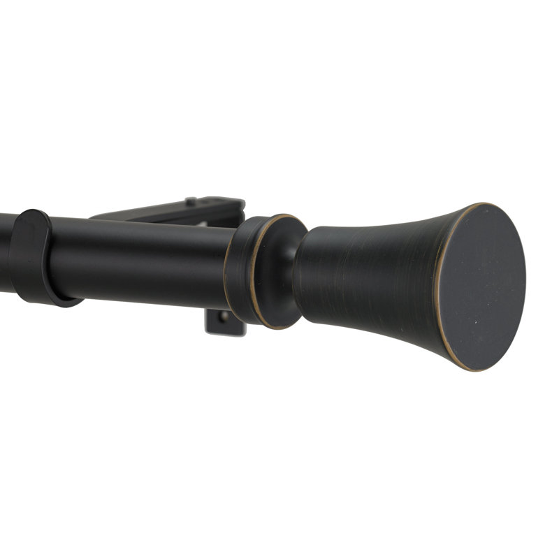 Ensemble de tringle à rideaux Fusco, Noir, H 3 po x l 72 po x P 6 po